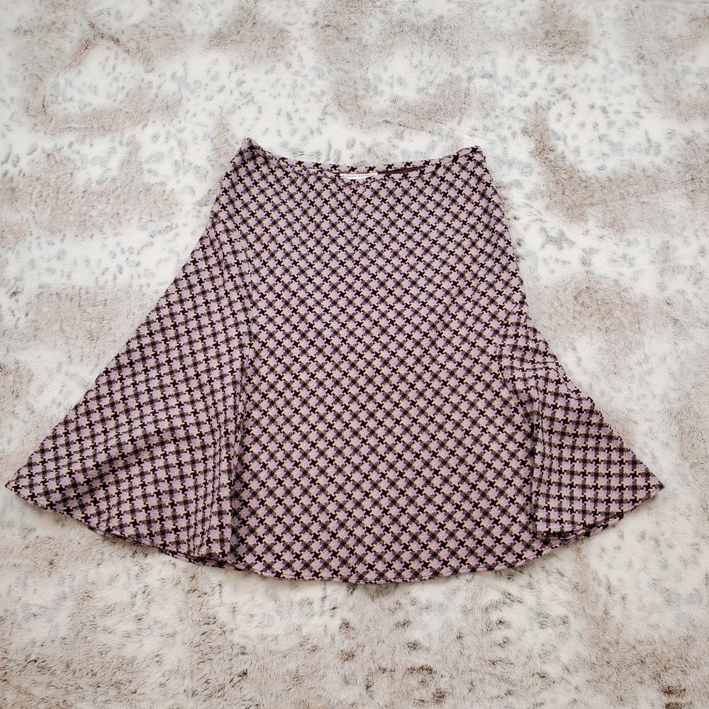 NEW Banana Republic‎ Women's 8 Tweed Houndstooth Fit & Flare Skirt Knee Length